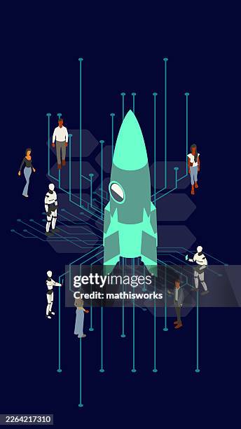 ai startup - robotics student stock illustrations