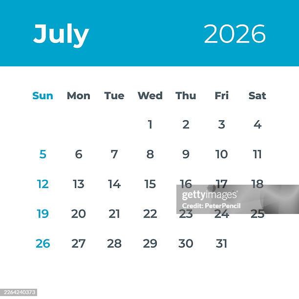 july 2026 - calendar leaf. vector illustration - post it notes wall stock illustrations