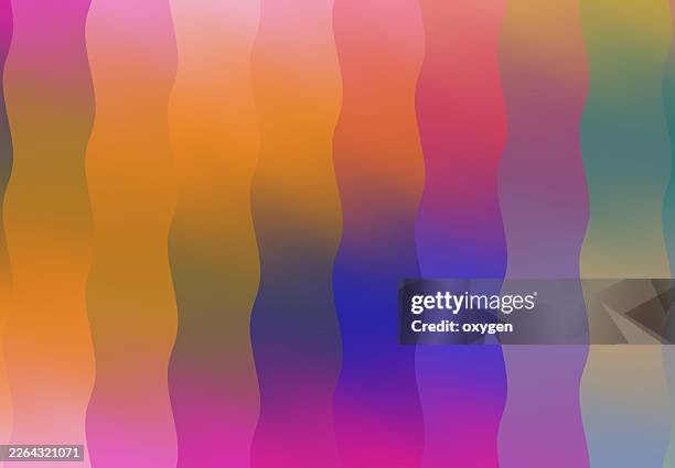 wavy multicolor vertical gradient stripes background. abstract wavy vertical stripes in a smooth multicolor gradient from pink, orange, green, teal, purple, and blue. - blender explode stock pictures, royalty-free photos & images