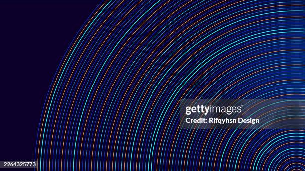 modern circle line geometric banner abstract background in blue gradient colors design. ai background. for landing page, book covers, brochures, flyers, magazines, any brandings, banners, headers, presentations, and mor - convergence point stock illustrations