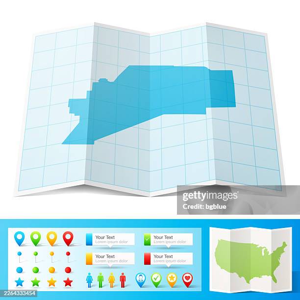 denali, alaska map with location pins on white background - denali national park stock illustrations