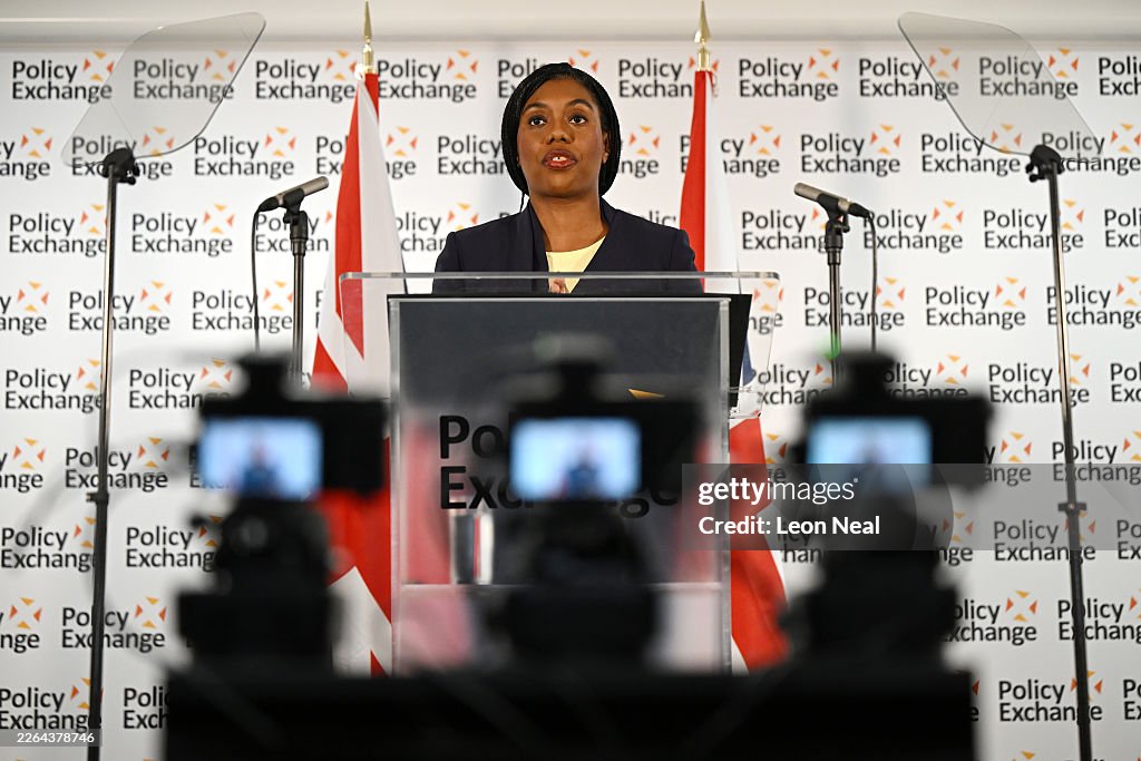 Conservative Leader Kemi Badenoch Delivers A Speech In Central London