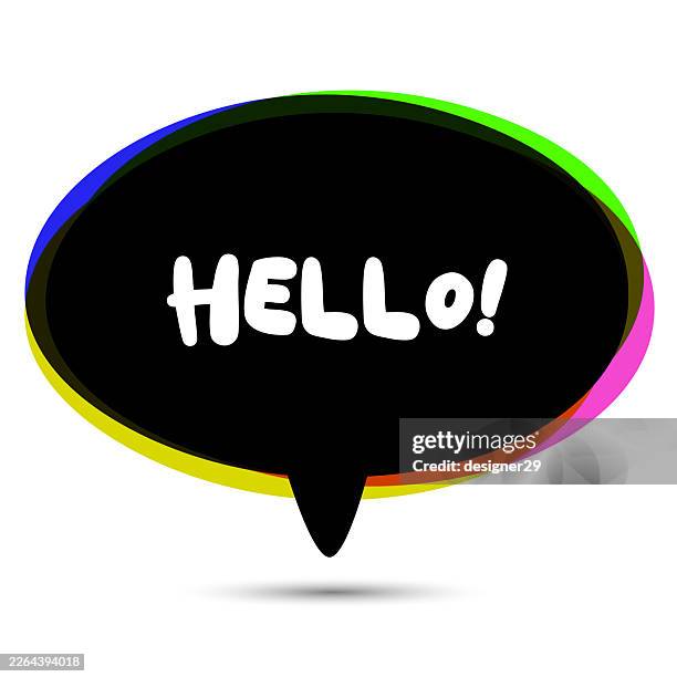 hello speech bubble icon vector design - text box vector stock illustrations
