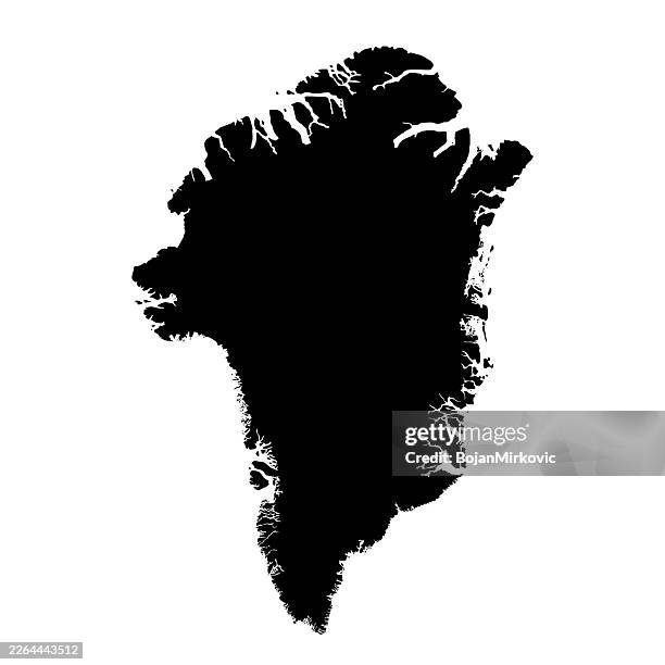 greenland map. vector - solid ground stock illustrations