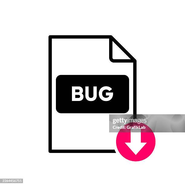 bug format download file icon software error report document - file format icons stock illustrations