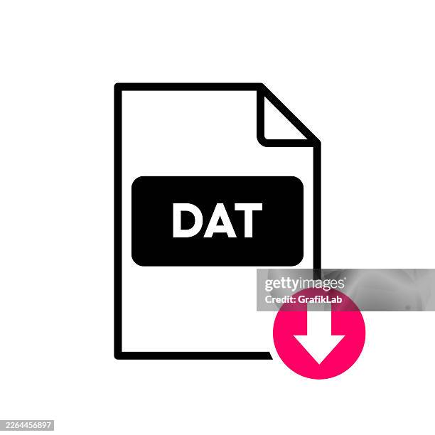 dat format download file icon computer data record archive document - digital audio storage media stock illustrations
