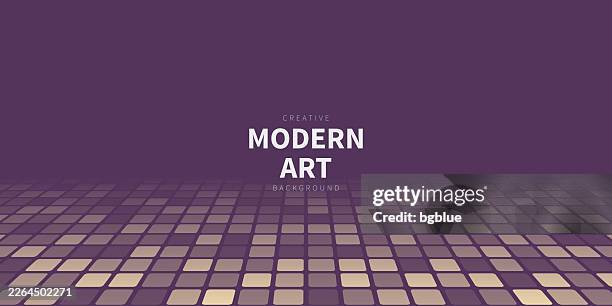 dance floor with squares and brown gradient - trendy 3d background - dance floor vector stock illustrations