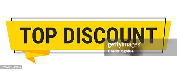 top discount - yellow speech bubble on white background - embarrassing situation stock illustrations