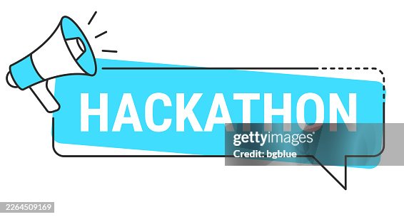Hackathon - Speech bubble and megaphone on white background Hackathon - Speech bubble and megaphone on white background