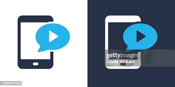 mobile video glyph solid icon. solid icon that can be applied anywhere, simple, pixel perfect and modern style. - video player interface stock illustrations