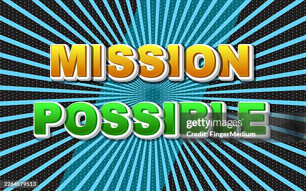 mission possible text with comic background - possible stock illustrations