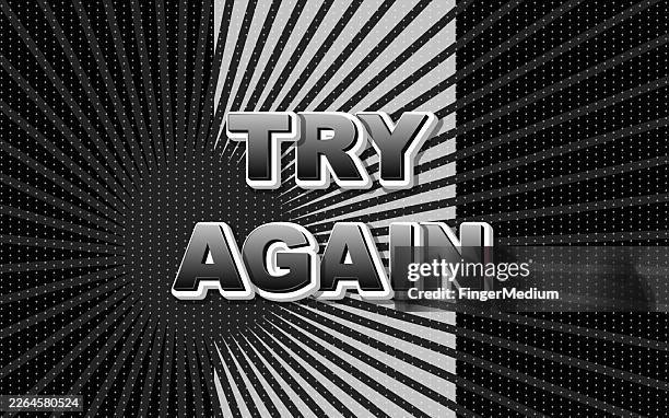 try again text with comic background - work hard poster stock illustrations