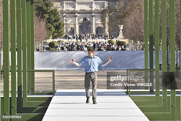 Fashion designer Jonathan Anderson walks the runway during the Christian Dior Ready to Wear Fall/Winter 2026-2027 fashion show as part of Paris...