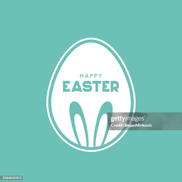 easter egg poster, card with rabbit ears. vector - bunny easter card stock illustrations