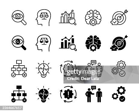 Critical thinking icon set. Problem solving and logic symbol. Vector illustration. Critical thinking icon set. Problem solving and logic symbol. Vector illustration.