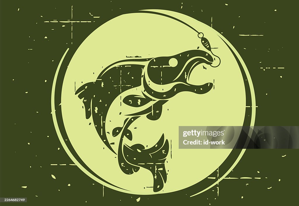 Fishing salmon silhouette
