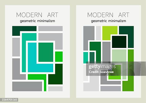 bauhaus style color block poster abstract backgrounds - collage layout stock illustrations