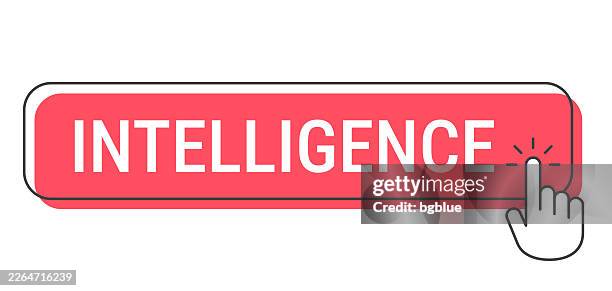 intelligence - click button with hand cursor on white background - learning computer skills stock illustrations