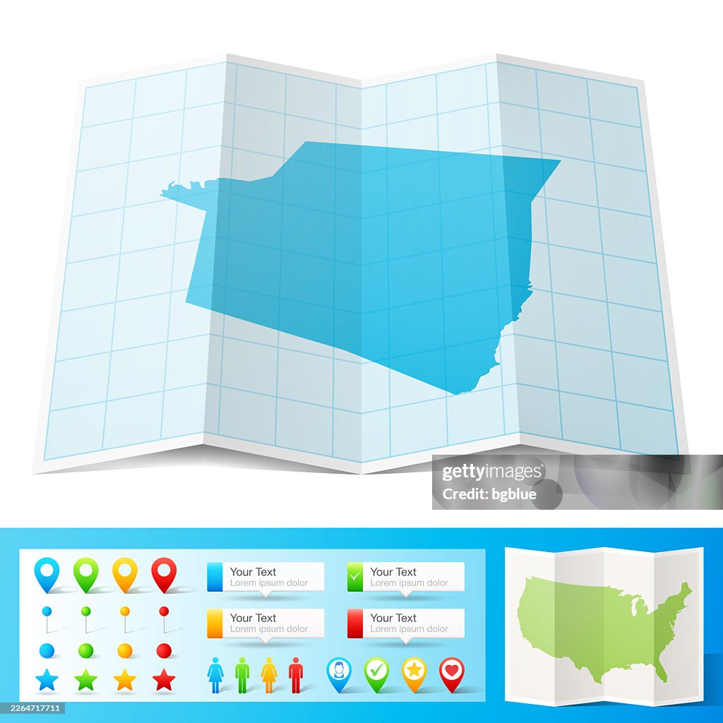Shelby County, Kentucky Map with location pins on white Background