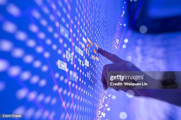 using artificial intelligence and big data - using touchscreen stock pictures, royalty-free photos & images