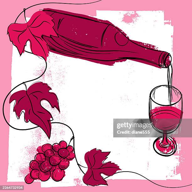 ilustraciones, imágenes clip art, dibujos animados e iconos de stock de plantilla de fondo de banner de vino con espacio de copia - bar bottles background