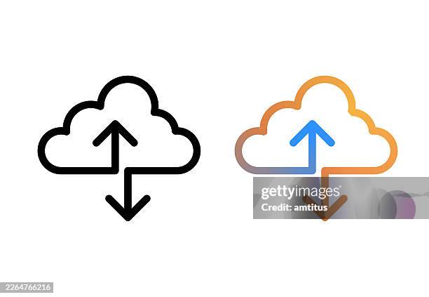clouds transfer - data exchange stock illustrations