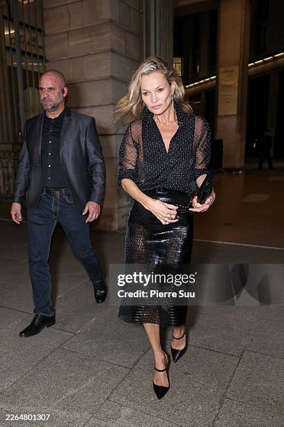 Kate Moss leaves the Tom Ford Womenswear Fall/Winter 2026-2027 show as part of Paris Fashion Week on March 04, 2026 in Paris, France.