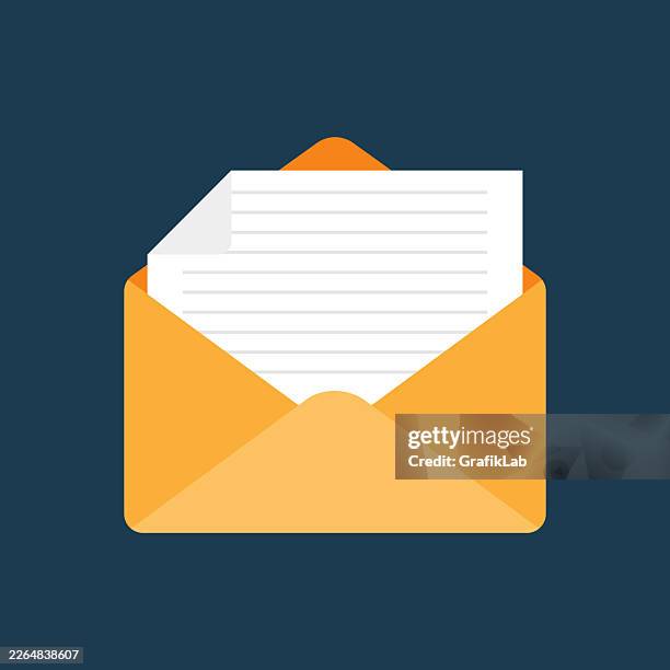 e-mail icon - opening envelope stock illustrations