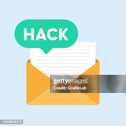 Open Mail Envelope Containing Cyber Attack Warning and Hack Notification Open Mail Envelope Containing Cyber Attack Warning and Hack Notification