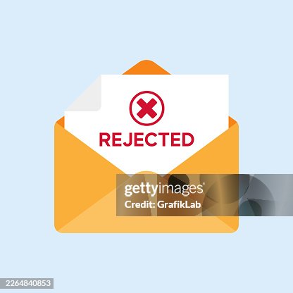 Open Mail Envelope Icon Containing Rejected Document Open Mail Envelope Icon Containing Rejected Document