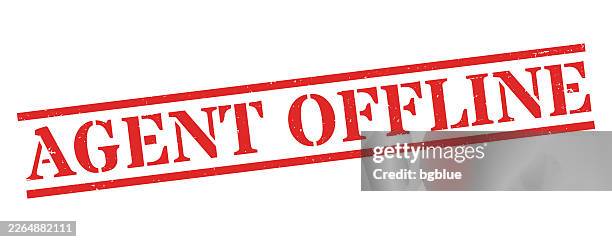 agent offline - red rubber stamp on blank background - no internet connection stock illustrations