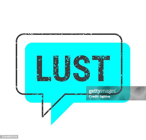 lust - blue grunge speech bubble on blank background. - black silk texture stock illustrations