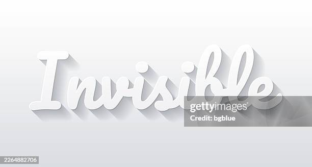invisible - flat design with paper cut effect on blank background - invisible stock illustrations