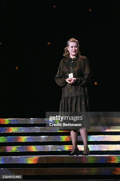 Princess Grace of Monaco during rehearsals for 'Night of 100 Stars', a gala benefit for the Actors' Fund of America, at Radio City Music Hall in New...