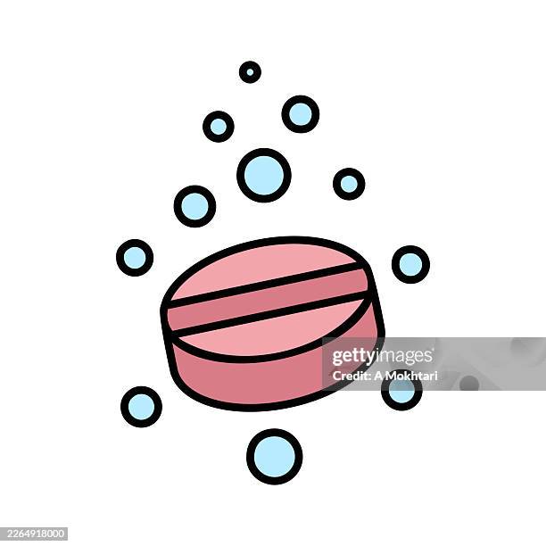 effervescent vitamin tablet icon. - effervescent pill stock illustrations
