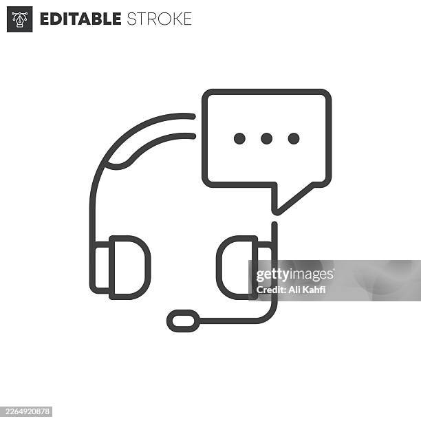live support thin line icons collection. editable stroke. vector illustration. - call center icon stock illustrations