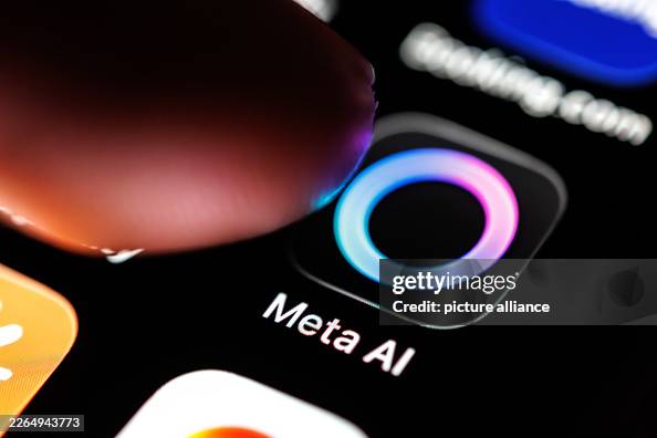 Icon of Meta AI on screen of iphone Icon of Meta AI on screen of iphone