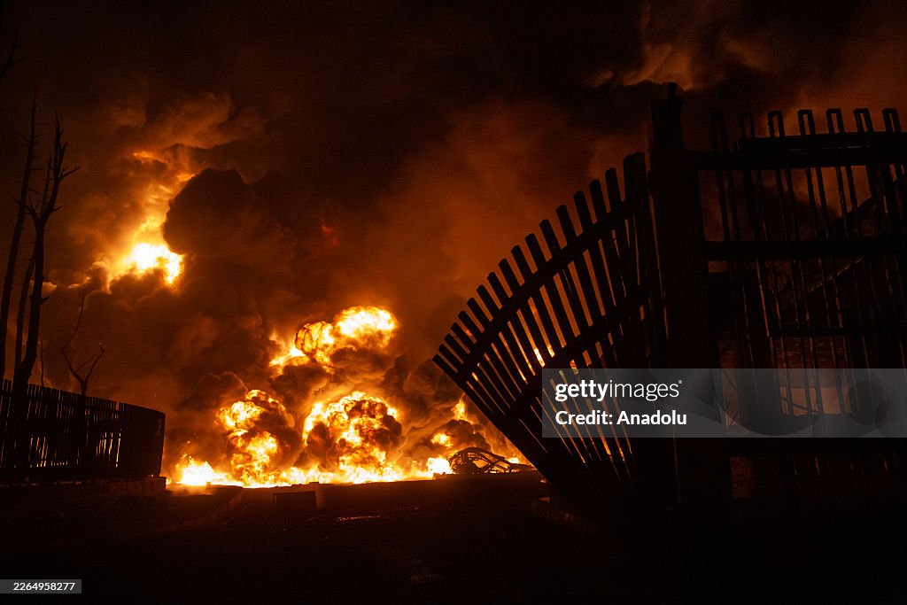 Fire Attack Fire breaks out at the Shahran oil depot after US and Israeli... News ...