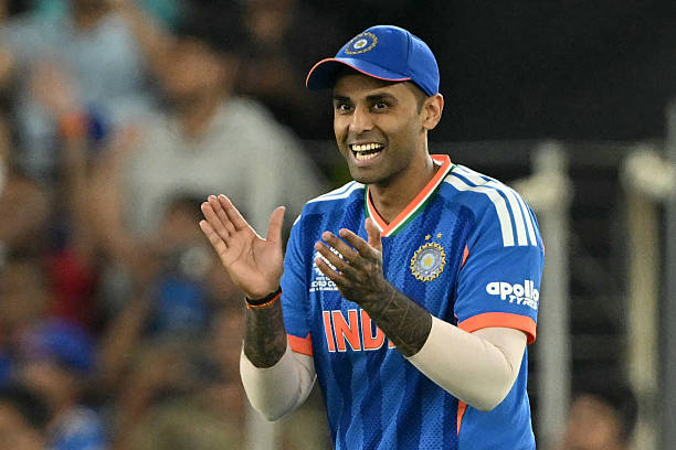 India's captain Suryakumar Yadav celebrates his team's win at the end of the 2026 ICC Men's T20 Cricket World Cup final match between India and New...