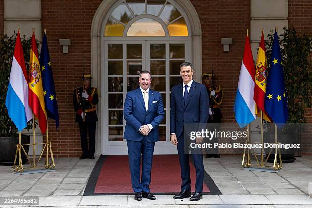 Grand Duke Guillaume of Luxembourg meets Spanish Prime Minister Pedro Sanchez at Moncloa Palace on March 05, 2026 in Madrid, Spain.