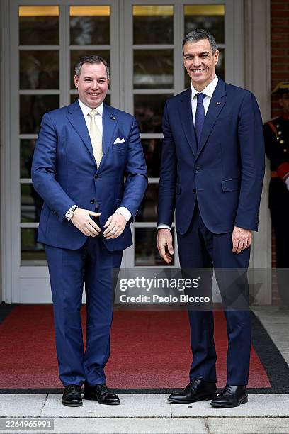 Spanish Prime Minister Pedro Sánchez receives the Grand Duke Guillaume of Luxembourg at Moncloa Palace on March 05, 2026 in Madrid, Spain.