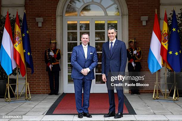 Spanish Prime Minister Pedro Sánchez receives the Grand Duke Guillaume of Luxembourg at Moncloa Palace on March 05, 2026 in Madrid, Spain.