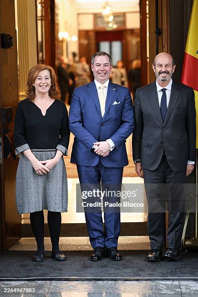 Francina Armengol and Pedro Rollan receive the Grand Duke Guillaume of Luxembourg at the Congress Of Deputies on March 05, 2026 in Madrid, Spain.