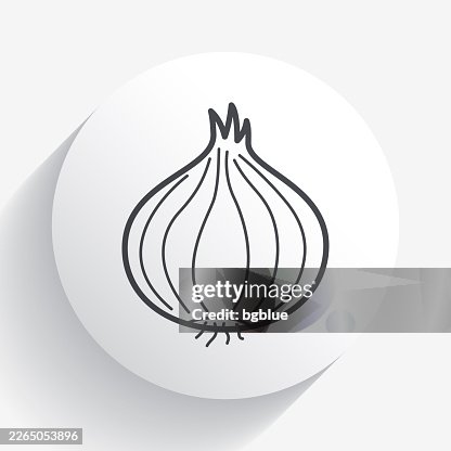 Onion. Icon on circle button with long shadow Onion. Icon on circle button with long shadow