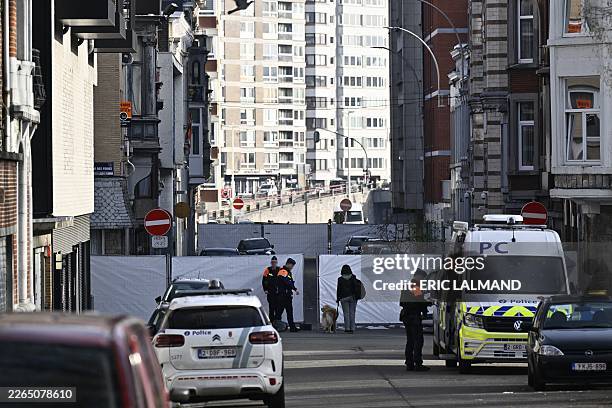 The scene of an explosion at the synagogue in the rue Leon Fredericq, in Liege on Monday 09 March 2026. The synagogue was hit around 4am by a blast....