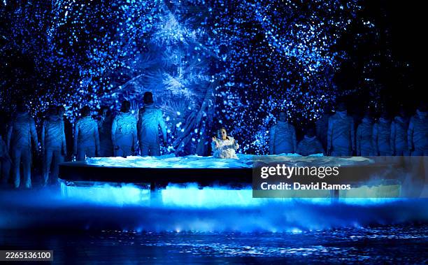 Chiara Bersani, Italian performance artist performs during the Milano Cortina 2026 Winter Paralympic Games opening ceremony Arena di Verona on March...
