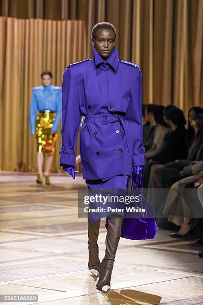 Model walks the runway during the Mugler Womenswear Fall/Winter 2026-2027 show as part of Paris Fashion Week on March 06, 2026 in Paris, France.