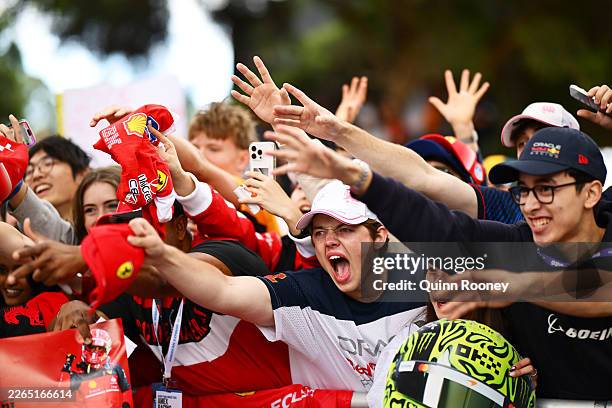 Fans on the Melbourne Walk prior to final practice ahead of the F1 Grand Prix of Australia at Albert Park Grand Prix Circuit on March 07, 2026 in...