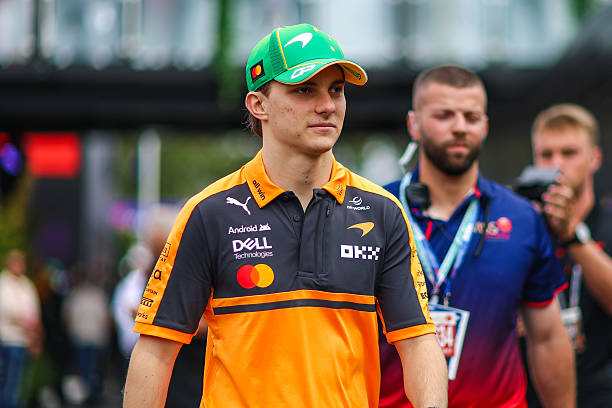 Oscar Piastri of Australia and McLaren Mastercard F1 Team walks in the paddock during final practice ahead of the F1 Grand Prix of Australia at...