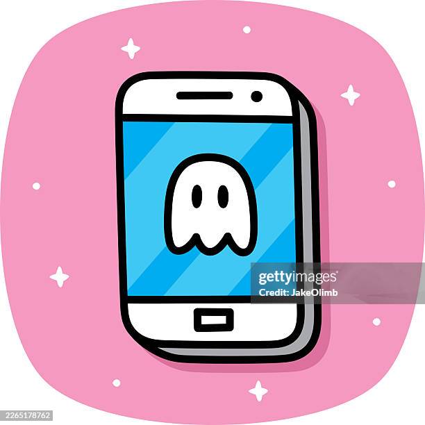 smartphone ghost doodle 1 - character sheet stock illustrations